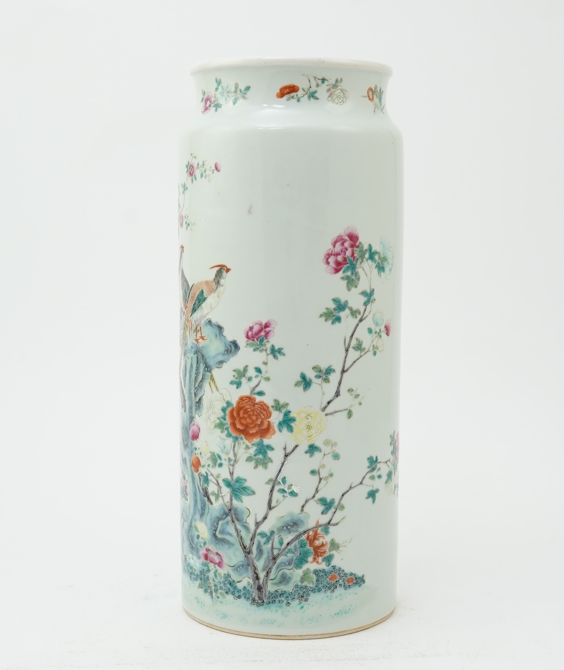 A Chinese famille rose ‘pheasant’ sleeve vase, 19th century